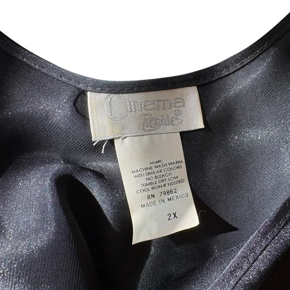 Vintage Solid Black Women's 2X Plus Soft Pullover Sleeveless Whimsigoth Top